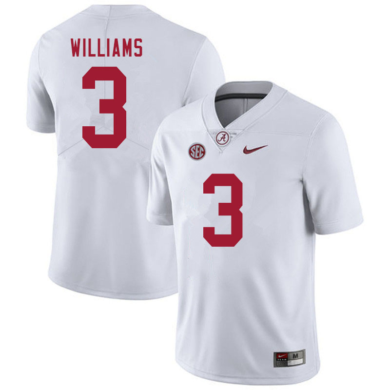 Men #3 Xavier Williams Alabama White Tide College Football Jerseys Sale-White